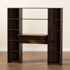Baxton Studio Ezra Modern and Contemporary Walnut Brown Finished Wood Storage Computer Desk with Shelves 181-11364-Zoro